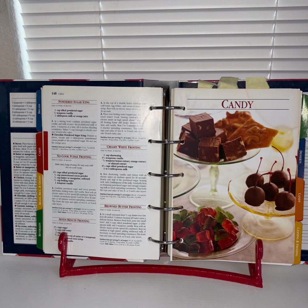 Red Decorative Cast Iron Cookbook Stand - Picture 4 of 4